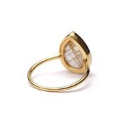 S925 SINGLE STONE THIN RING -GOLD RUTILE QUARTZ- 03