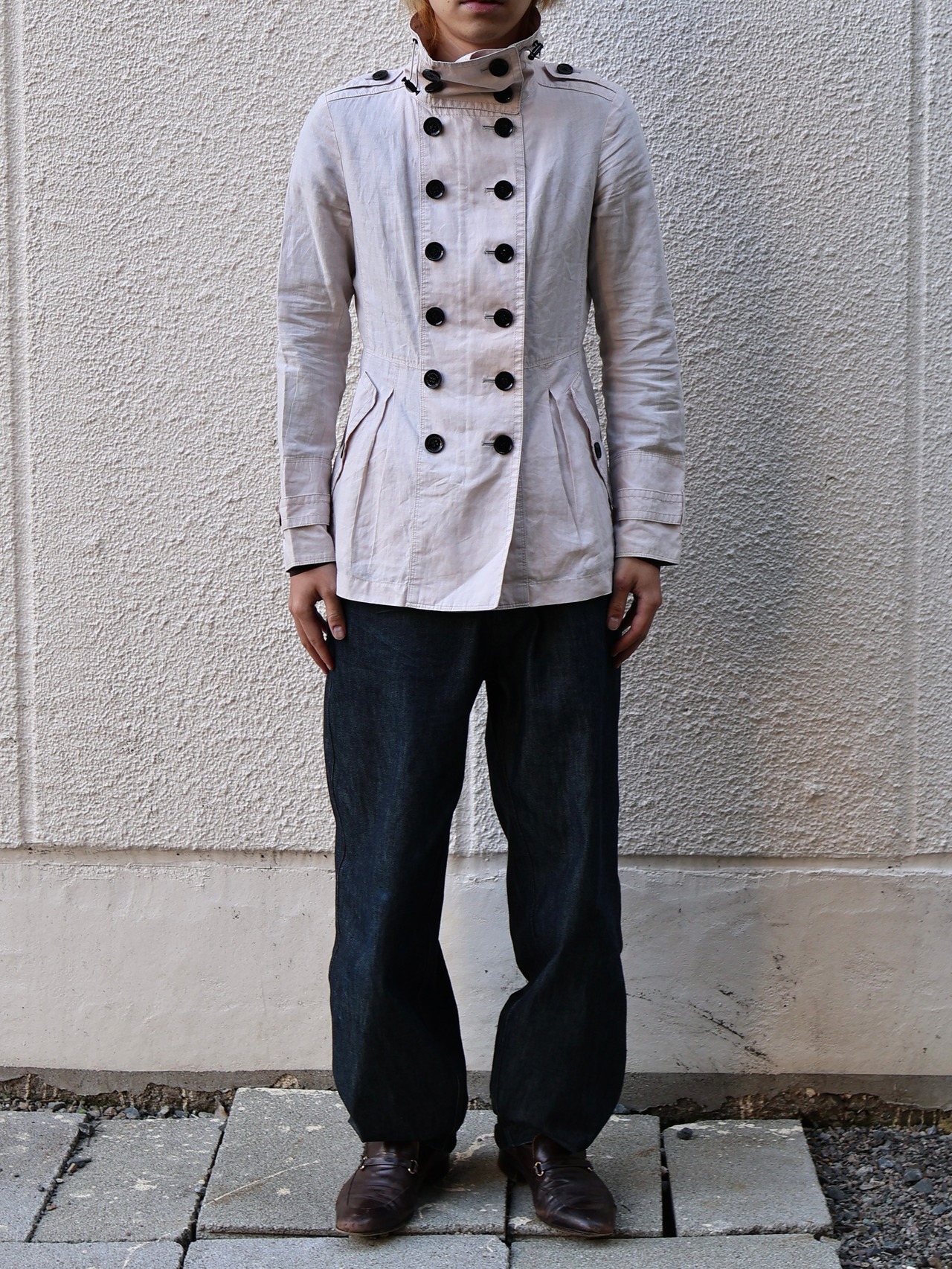 【burberry】multi button high neck jacket