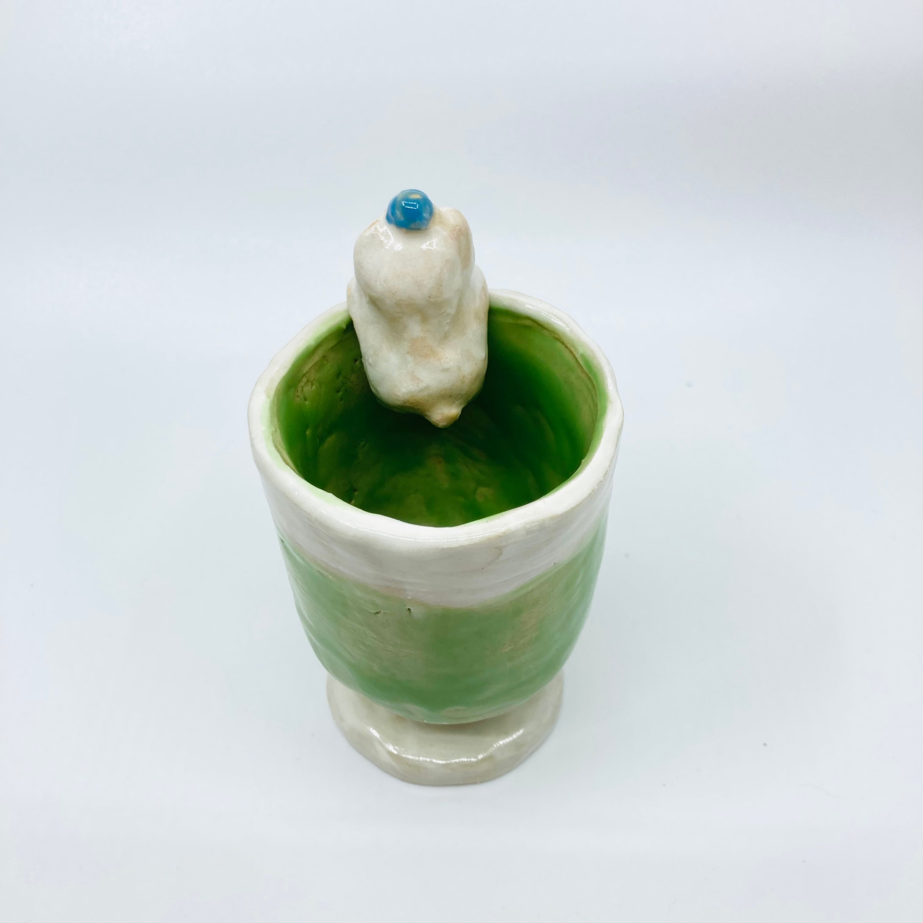 しろくまメロンソーダの花瓶/ すずきたまみ / 陶芸作品