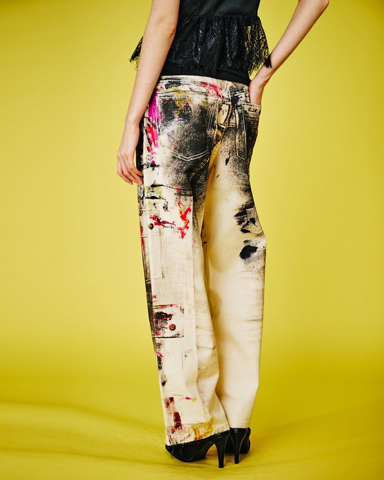 予約販売【 COOLA 】Paint Vintage Wide Pants (CQ-48044) 3月入荷お