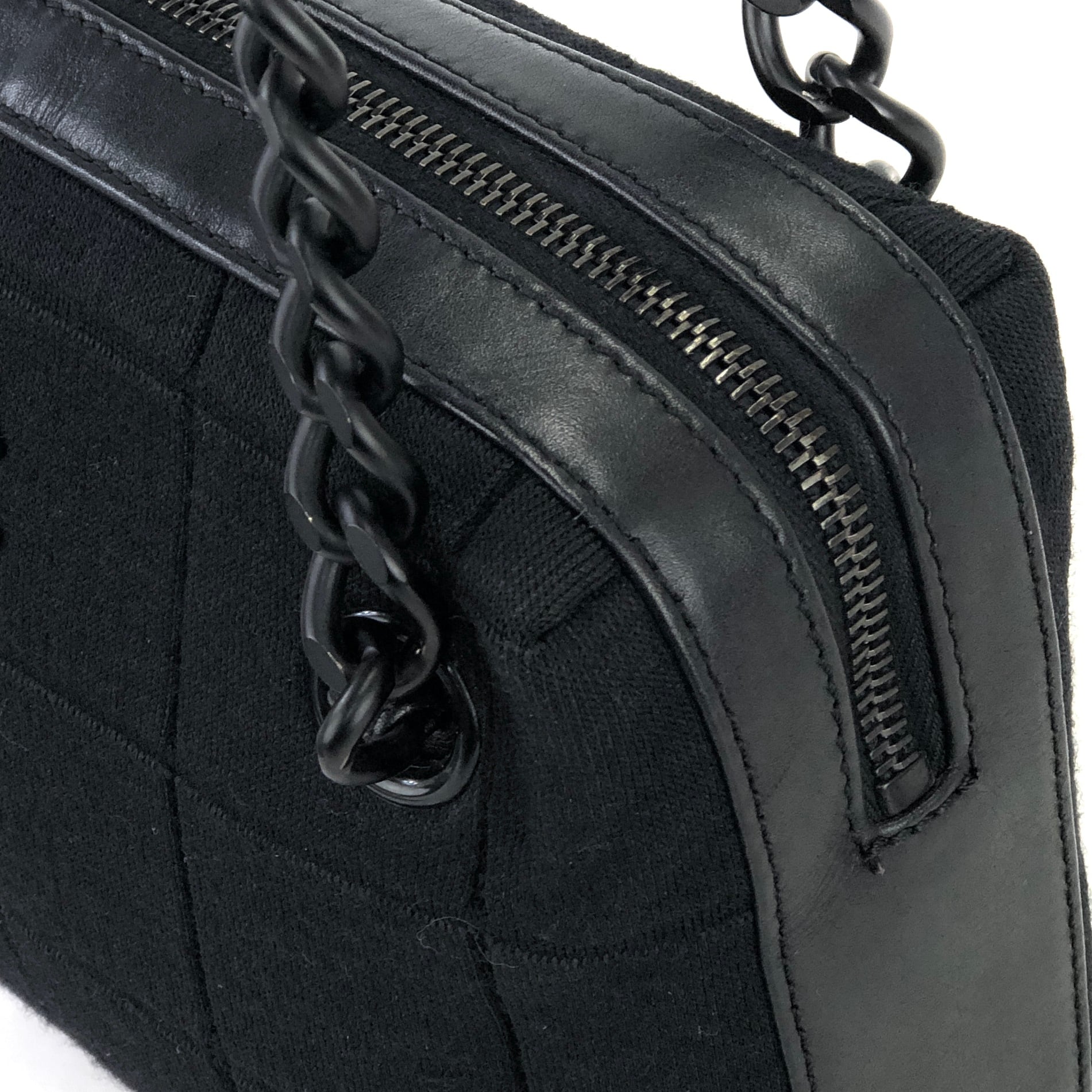 CHANEL シャネル チョコバー ココマーク チェーン レザー×ファブリック
