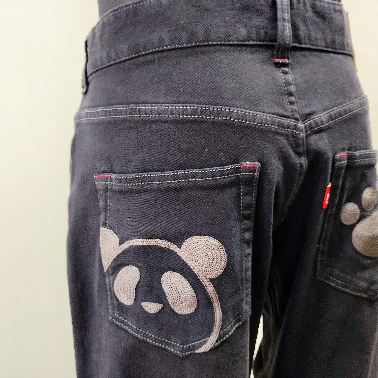 パンディエスタ お尻刺繍デニムパンツ ストレッチ 38インチ ブラック