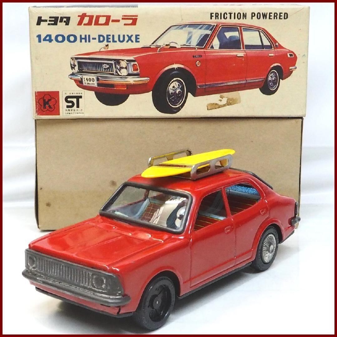 萬代屋【トヨタ パブリカ 水色】ブリキ フリクション自動車【箱付】tin