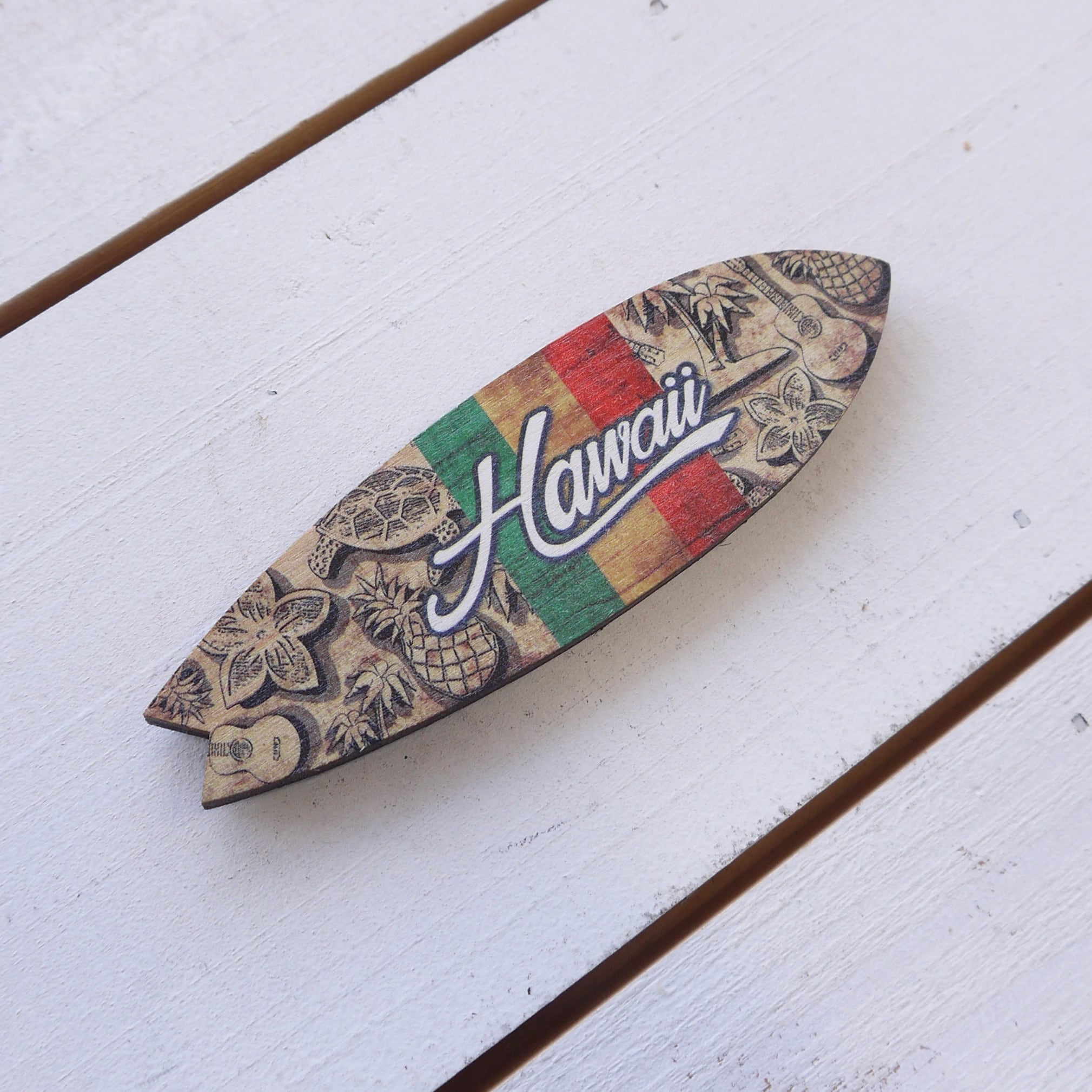 ★ハワイ直輸入★ハワイアンマグネット/ウッド サーフボード/HAWAII/ハワイ磁石/キッチンマグネット/MG-155
