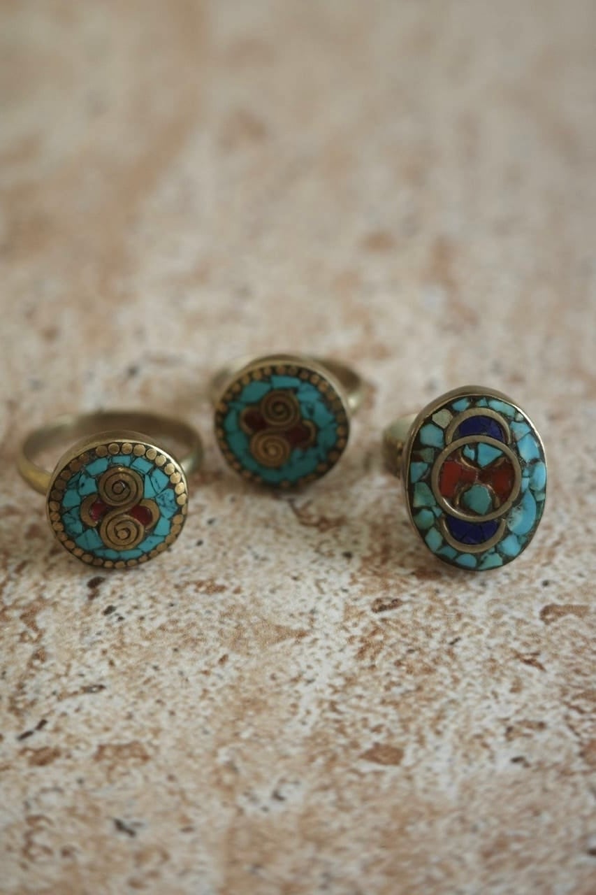 vintage stone ring チベット