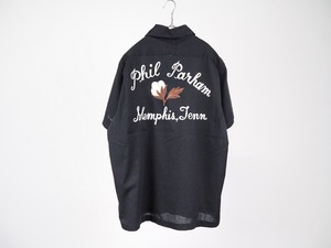 1970’s Black bowling shirt with chain stitch