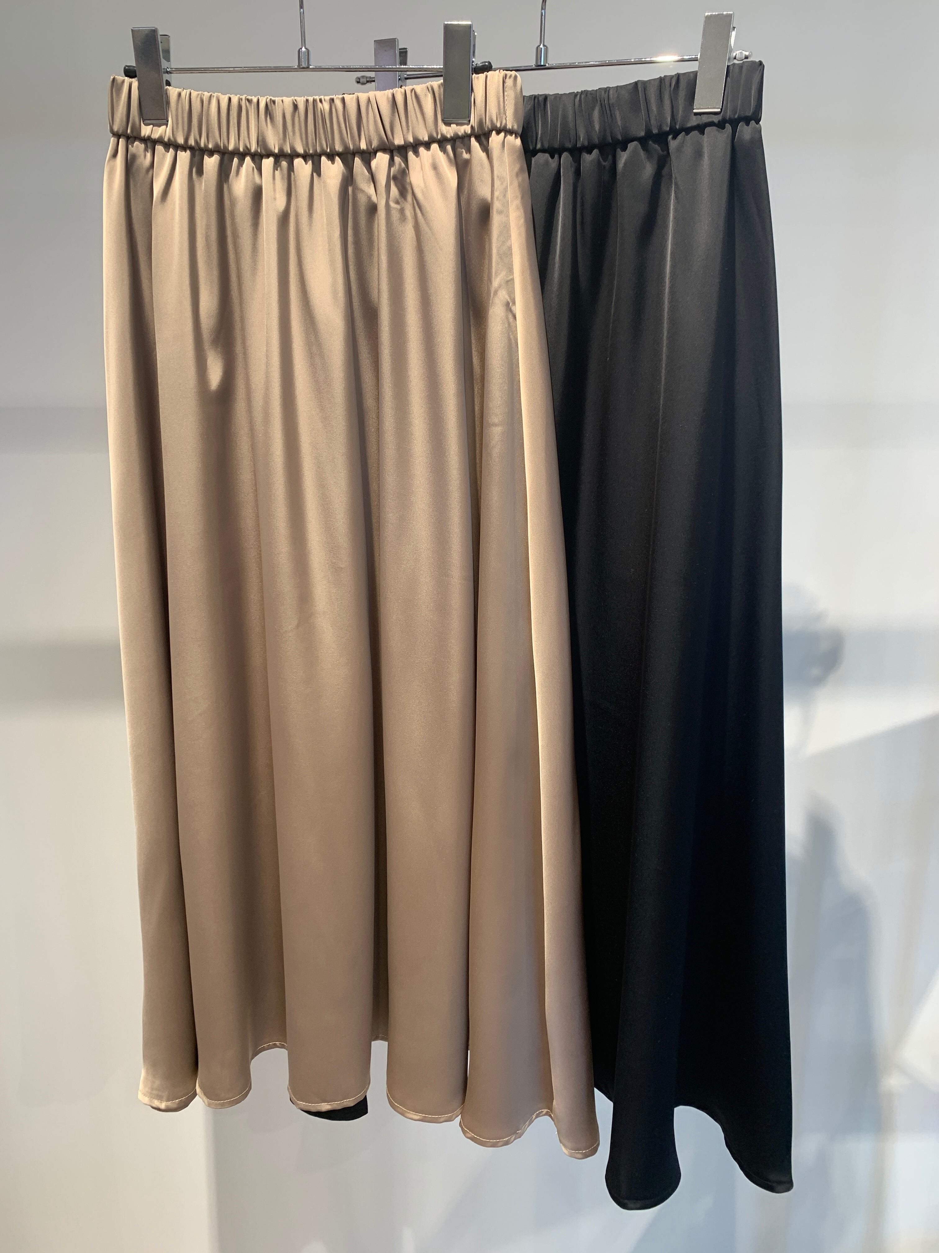 satin gather skirt