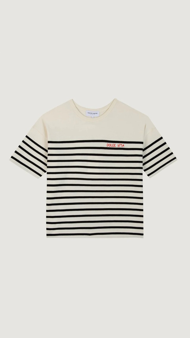 MAISON LABICHE -Dolce vita montpar sailor shirt- :IVORY BLACK,