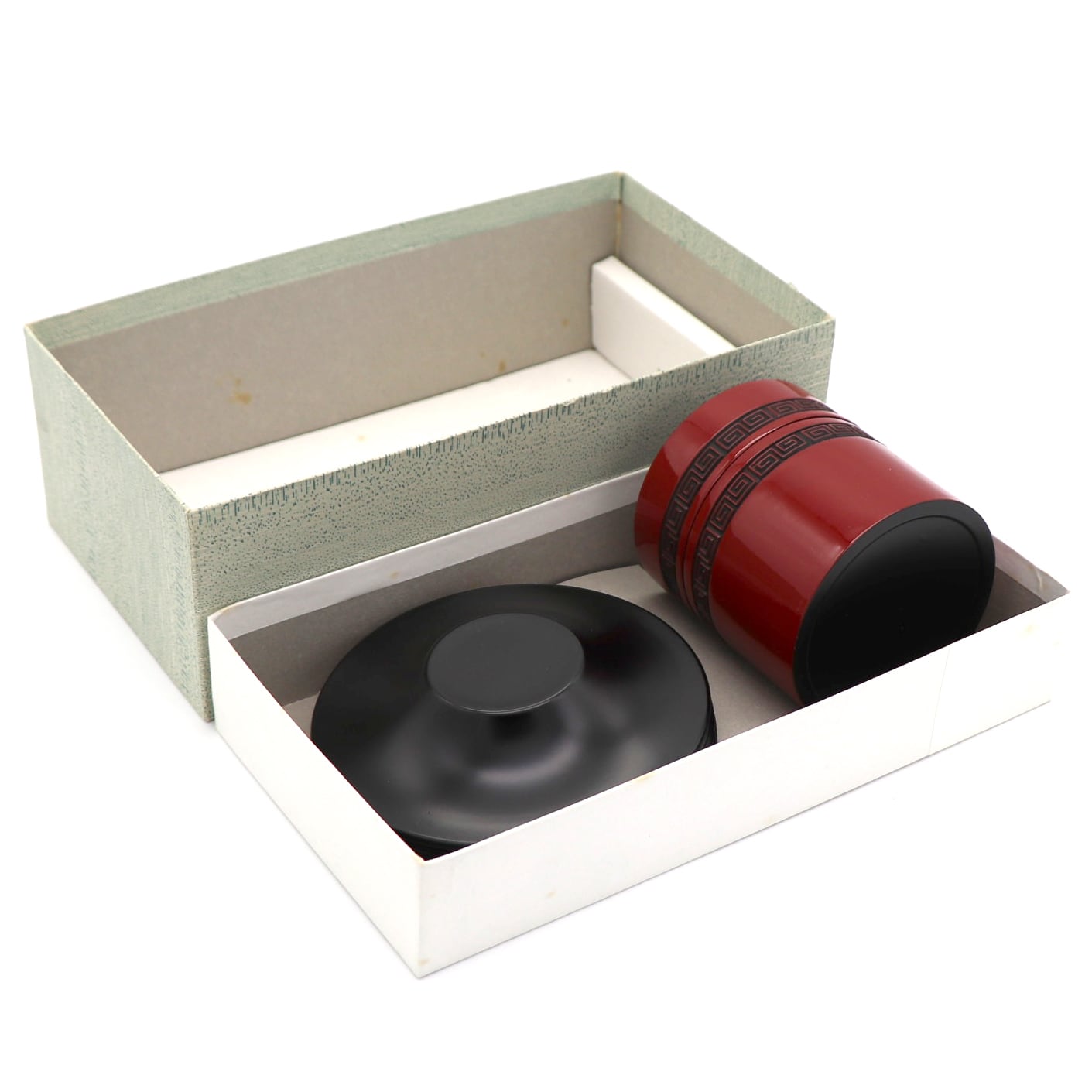 仙台の埋木細工 工芸品『茶托』5客 仙台堆朱・茶筒・茶托5客セット・彫漆・No.201103-08・梱包