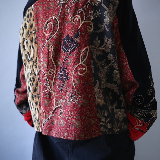 "刺繍" beautiful flower and sequin design special jacket