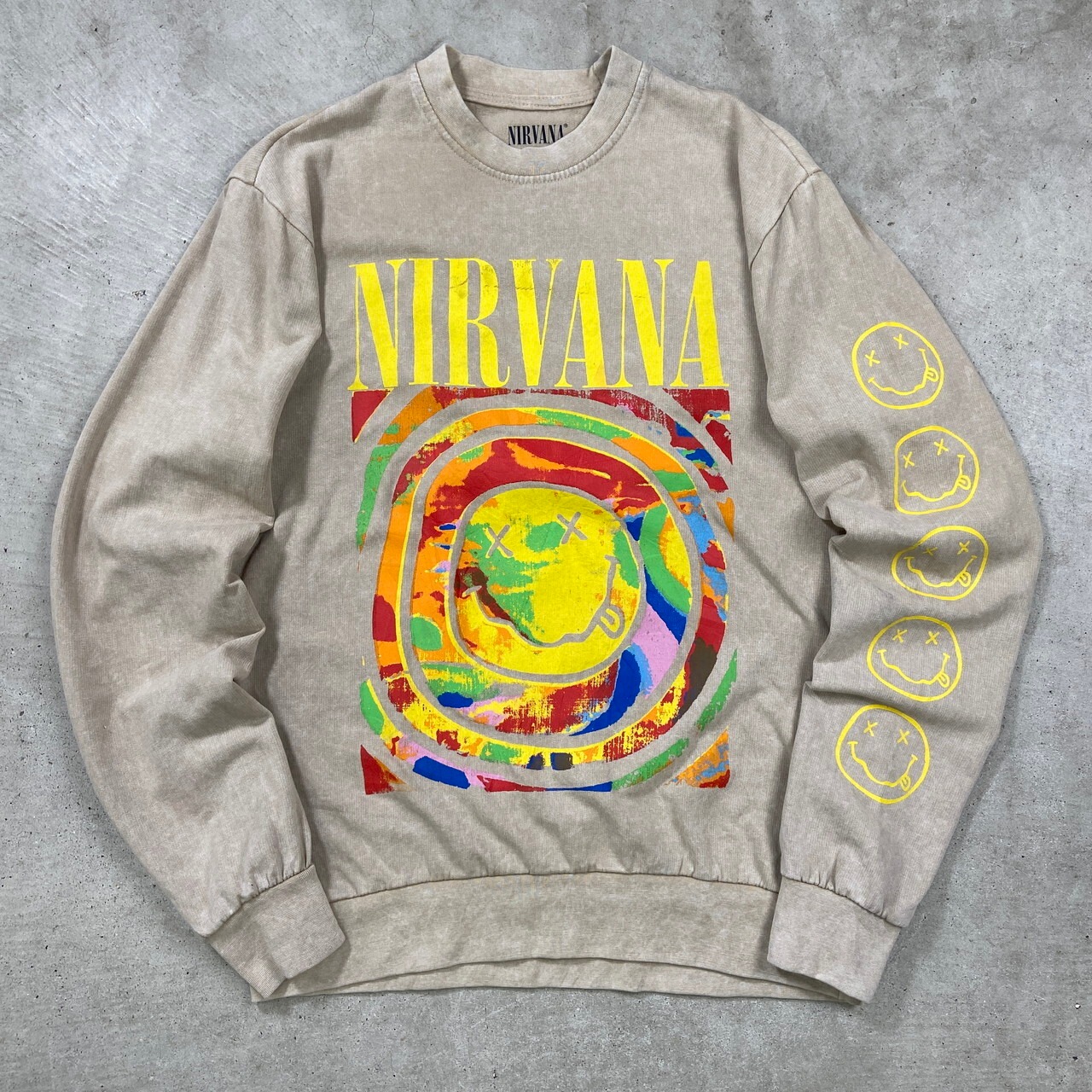 NIRVANA ニルヴァーナ バンド スウェットシャツ 袖プリ メンズS  