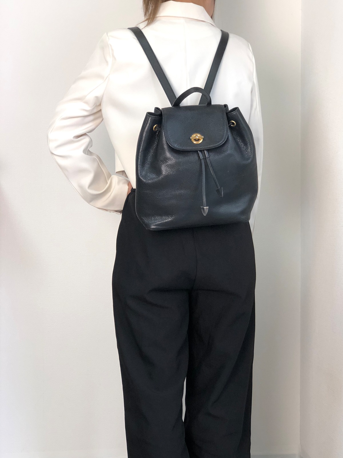 CELINE セリーヌ バックパック ブラック マンテル レザー リュック 