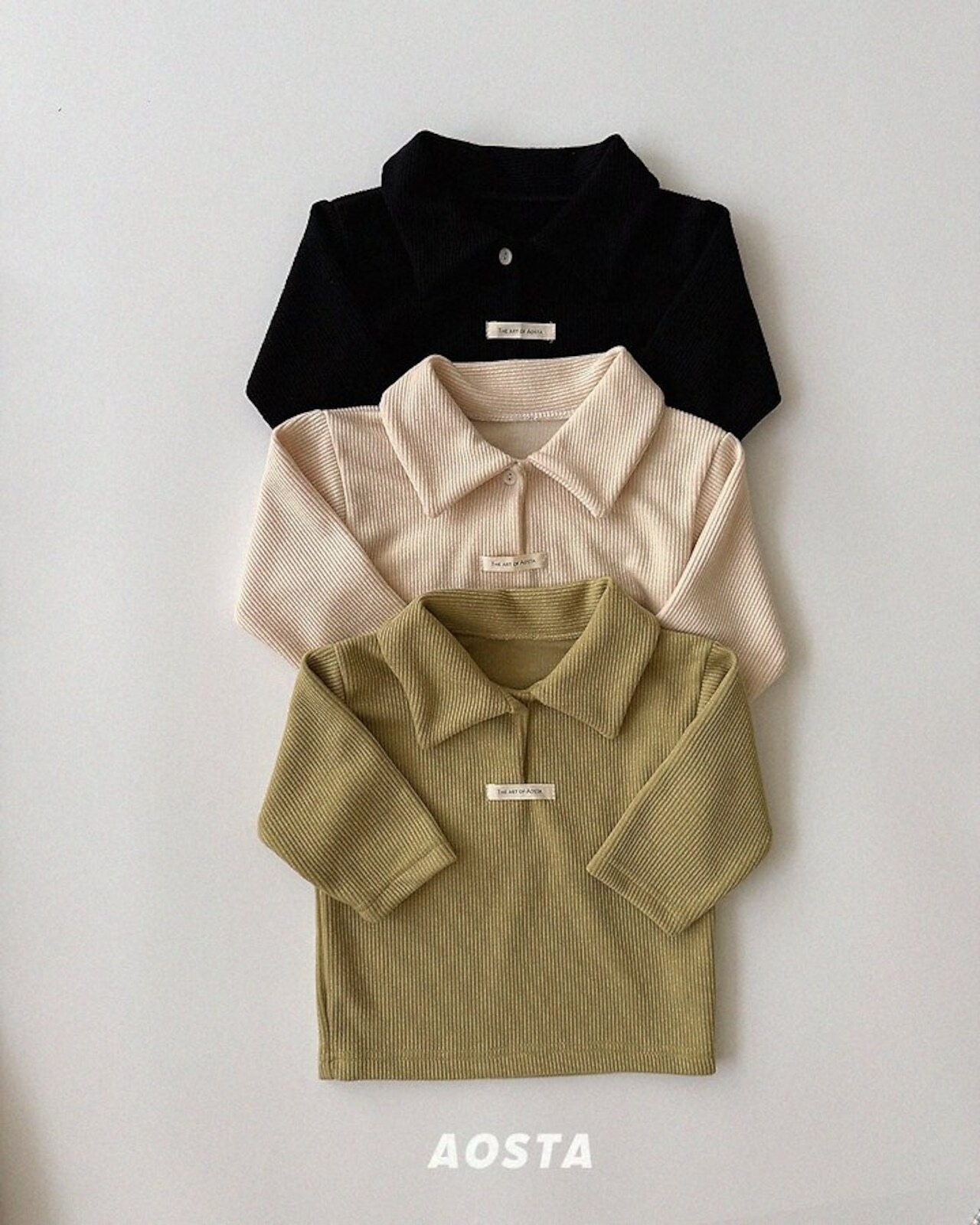 韓国子供服 / 26Autumn / Aosta / モルモル襟Tシャツ / 秋服 *S~XXL*