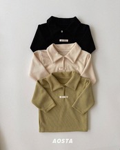 韓国子供服 / 26Autumn / Aosta / モルモル襟Tシャツ / 秋服 *S~XXL*