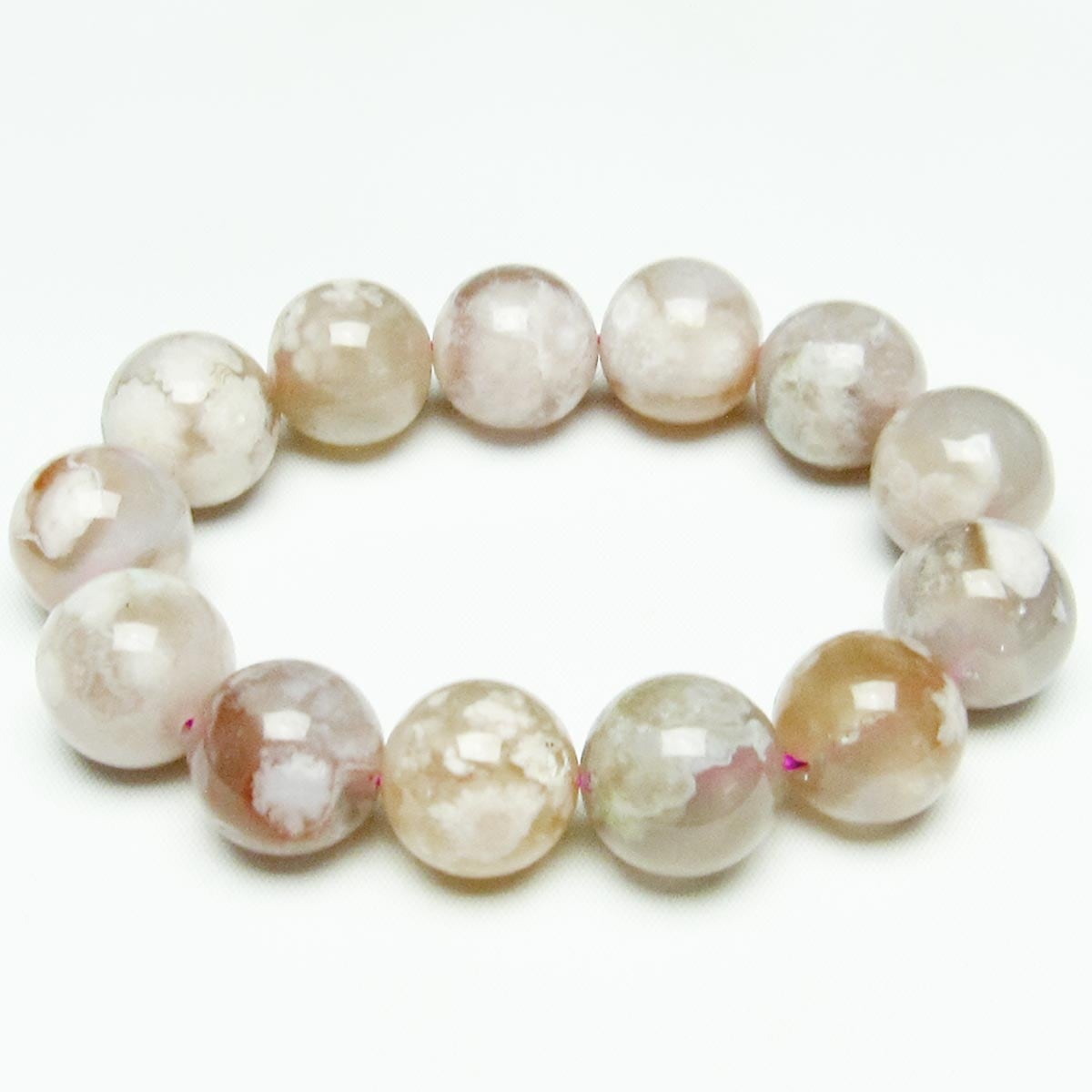 チェリーブロッサムアゲート ブレスレット 桜瑪瑙 17mm  111-24556