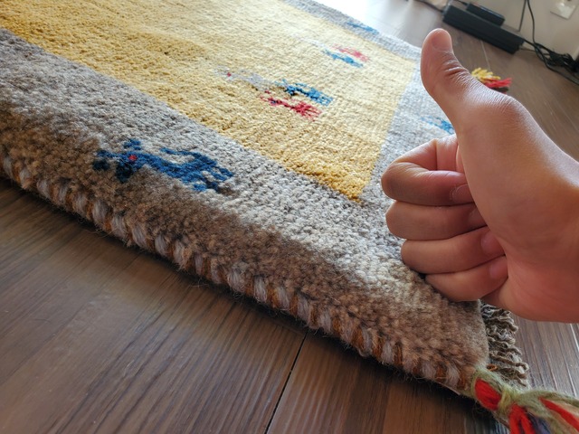 《2020年12月入荷》【No.32】ギャッベ　玄関マットサイズ　かなり分厚いです