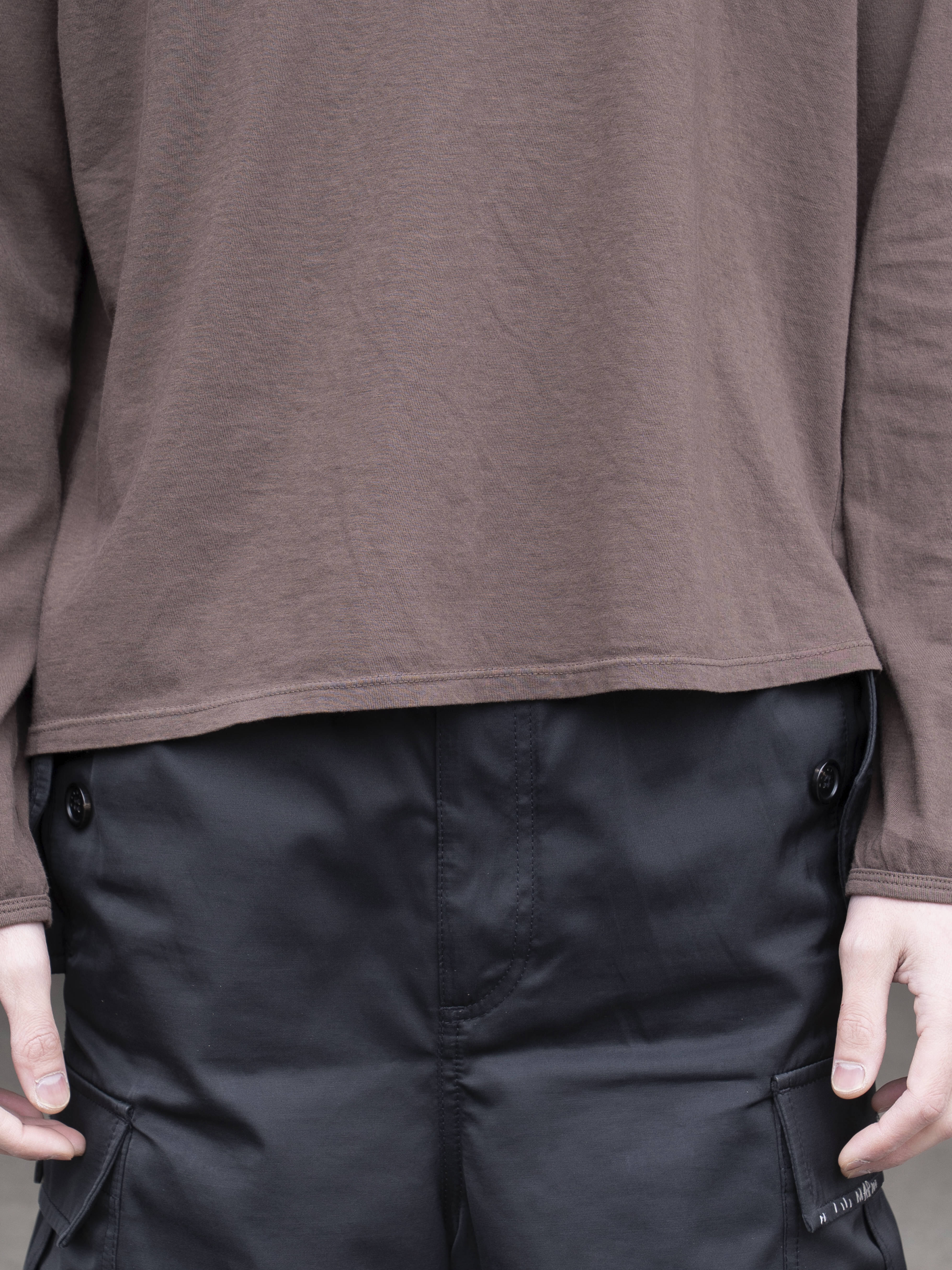 GABRIELA COLL GARMENTS ORGANIC COTTON LONG SLEEVE T-SHIRT BROWN S7