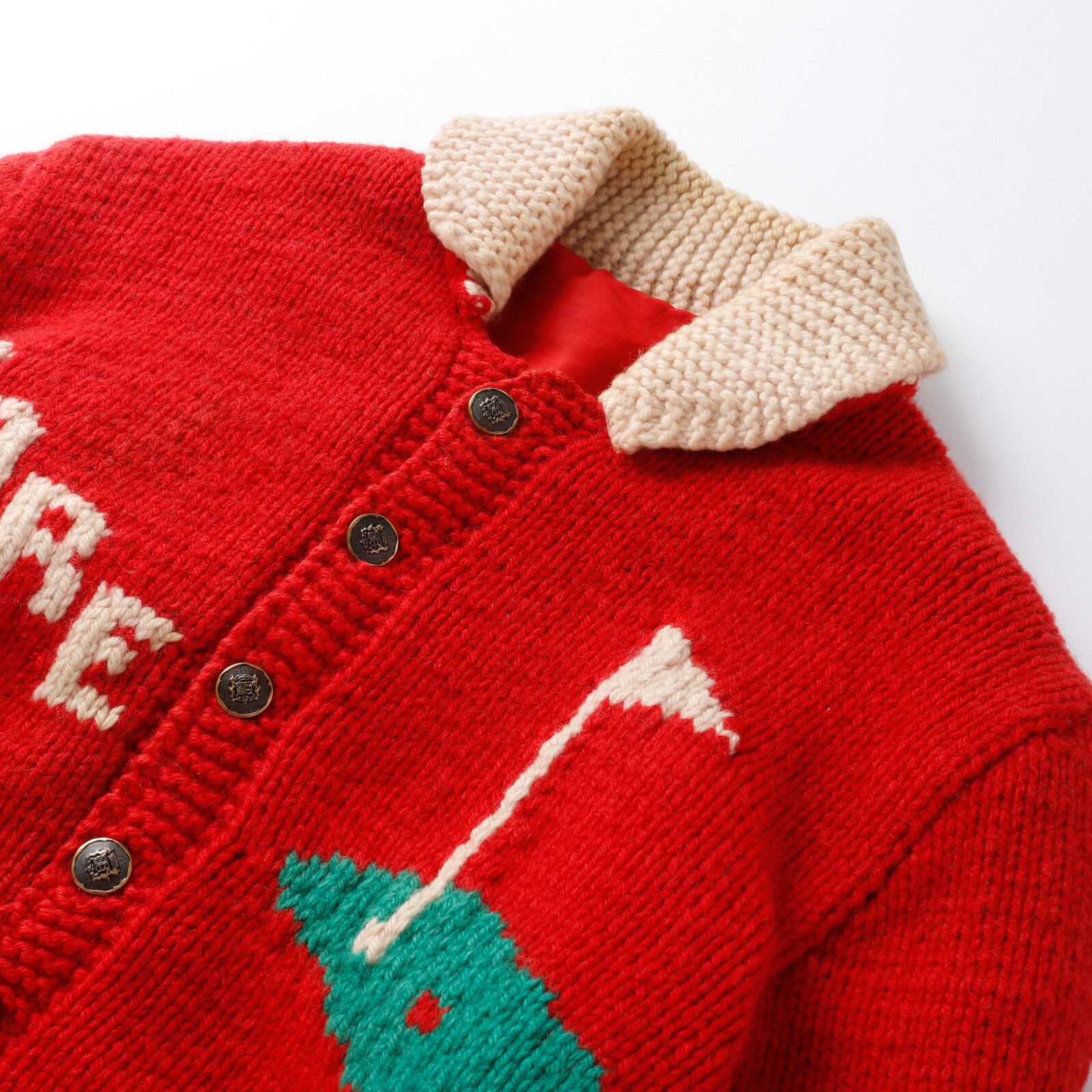 オールド美品】gim hand 嬉しく knit カウチンニットネイビー