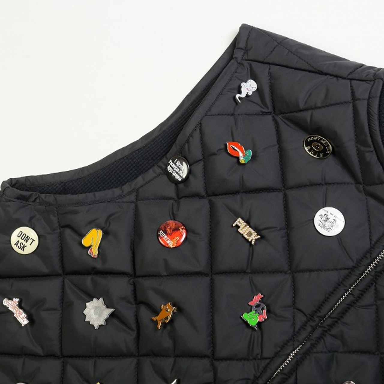 Size【XL】 SUPREME シュプリーム 23AW Pins Quilted Work Vest Black 