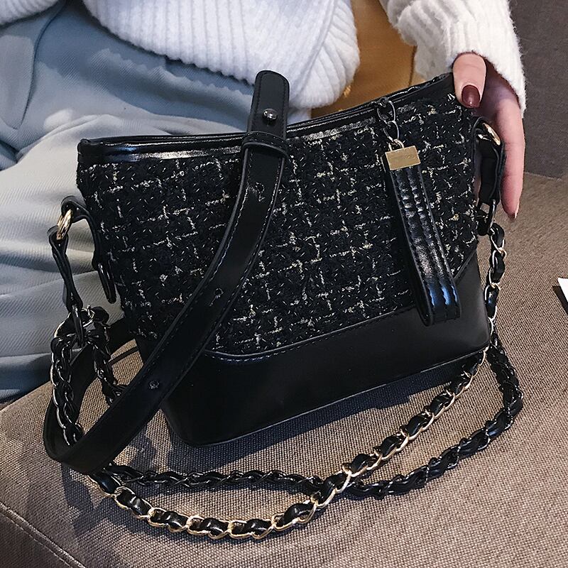 シックなスモールバッグ女性2020春の新しい潮のウールのショルダーバッグチェーン野生のメッセンジャーバッグ放浪バッグ Tiancai_Wing_Bag6088851