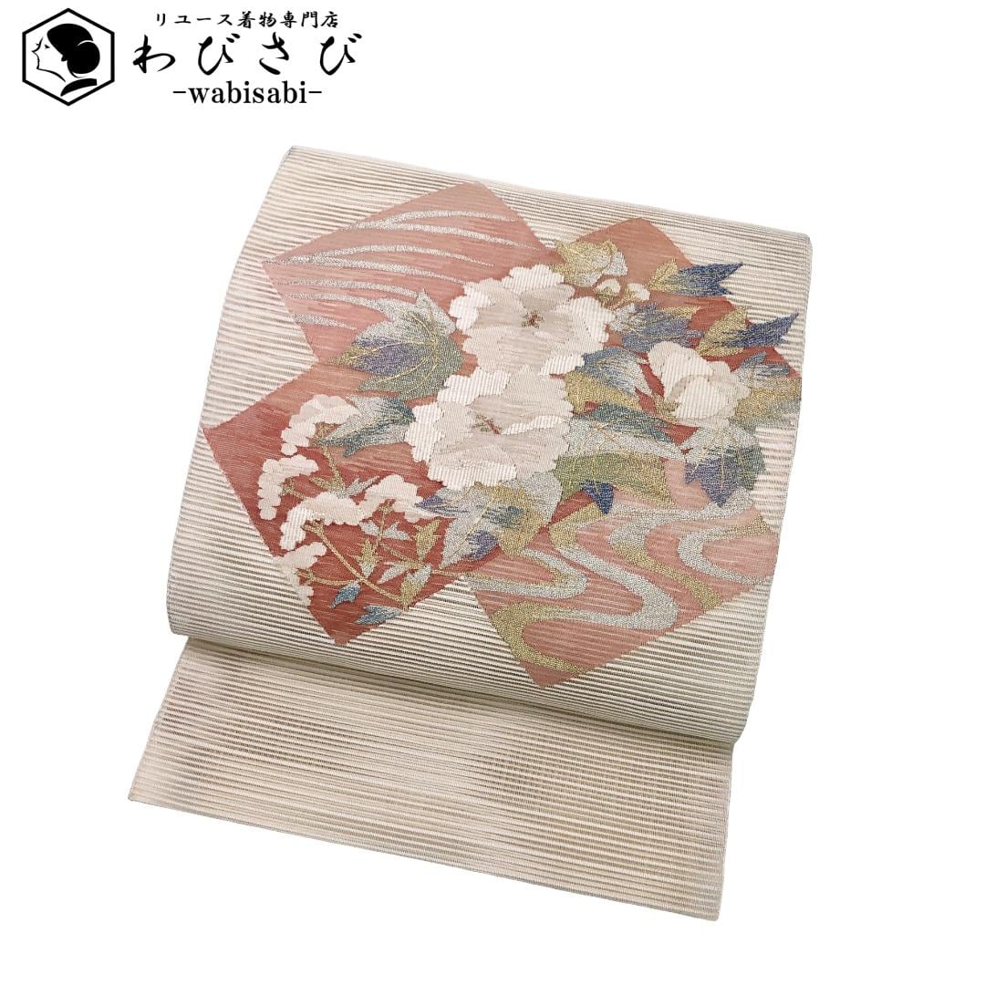 購入者ページ●夏物単衣夏帯未使用品絽織の素敵な名古屋帯368.5 楽天市場】夏物 八寸名古屋帯 絽 綴れ 入山に松模様 正絹 お太鼓柄