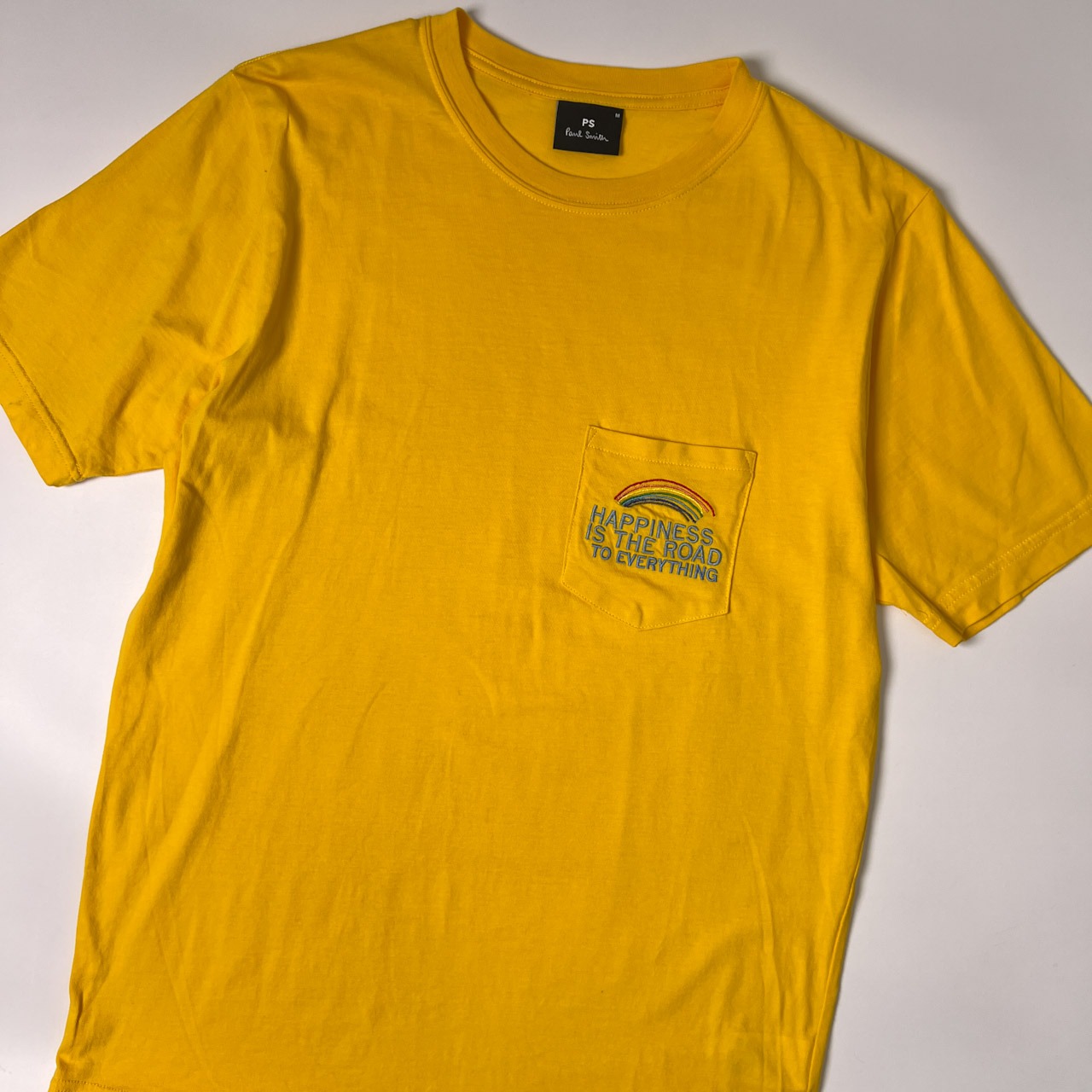 PS Paul Smithポールスミス 虹刺繍 半袖Tシャツ M/ビタミンイエロー