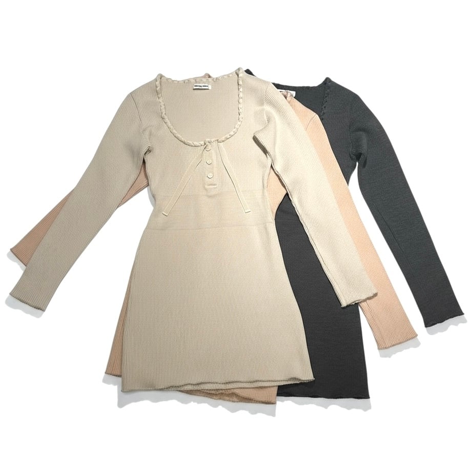 FUMIKA_UCHIDA  [RIB STITCH HENLEY-NECK UNDERU WEAR]