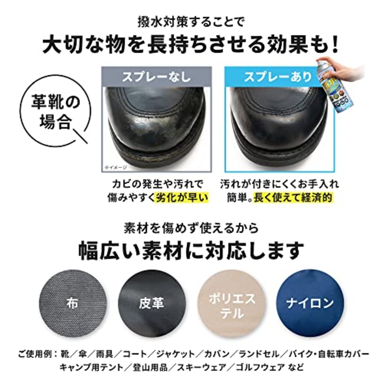 [アクティカ] アウトドア 防水スプレー ギガバリア フッ素で強力撥水 大容量420ml キャンプ テント コート スキーウェア スノボウェア 傘 防汚 撥油 クリア 1本