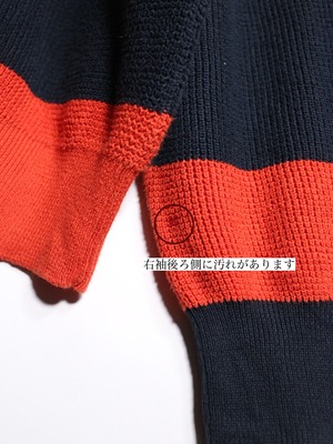 "CHAPS" orange × black good coloring cotton knit