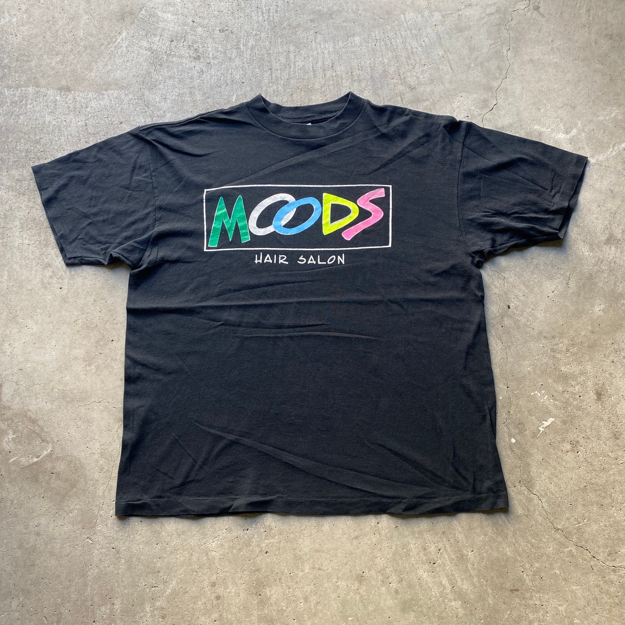 90年代 Reebok リーボック MOODS HAIR SALON プリントTシャツ 