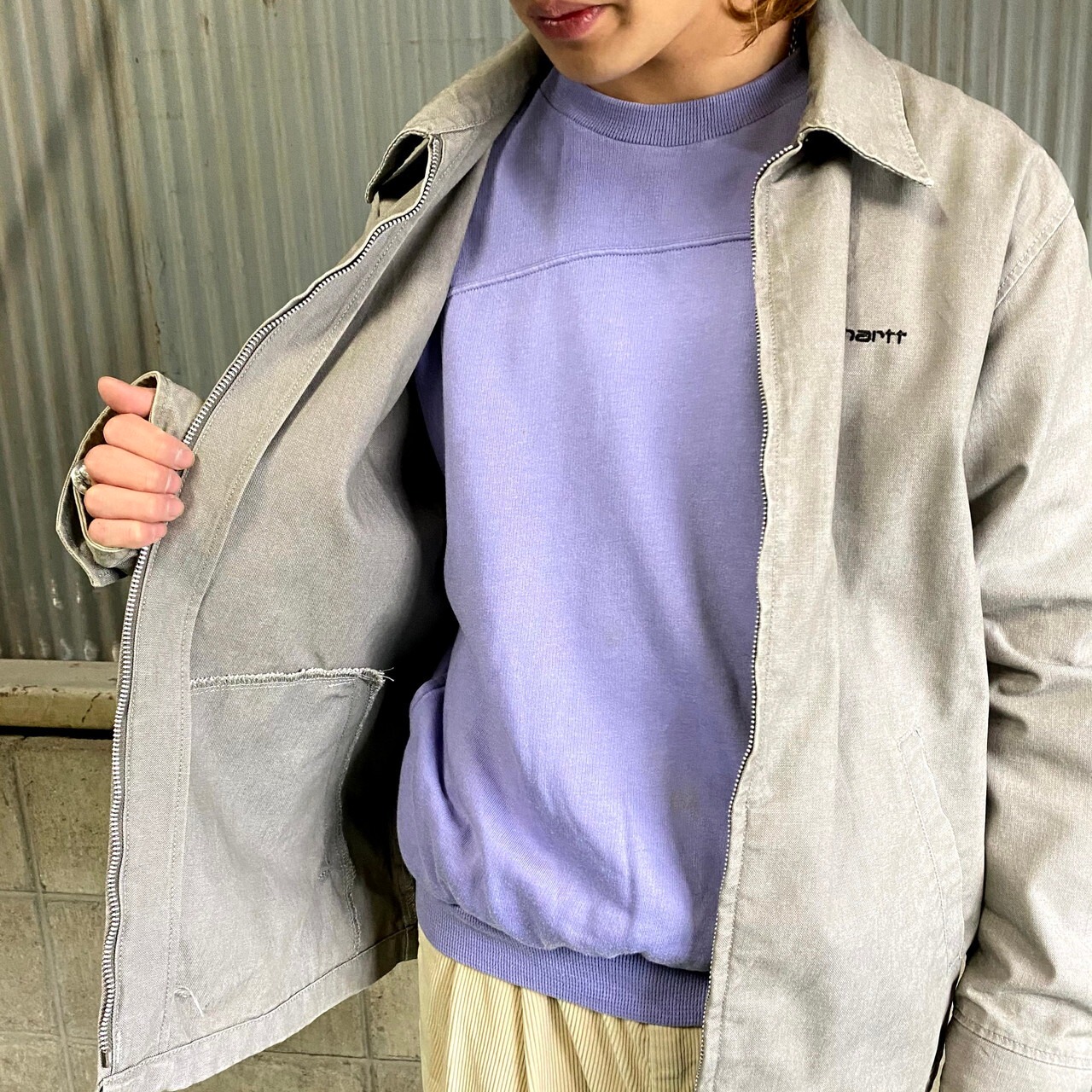 カーハート スイングトップ ワークジャケット メンズL 古着 Carhartt 
