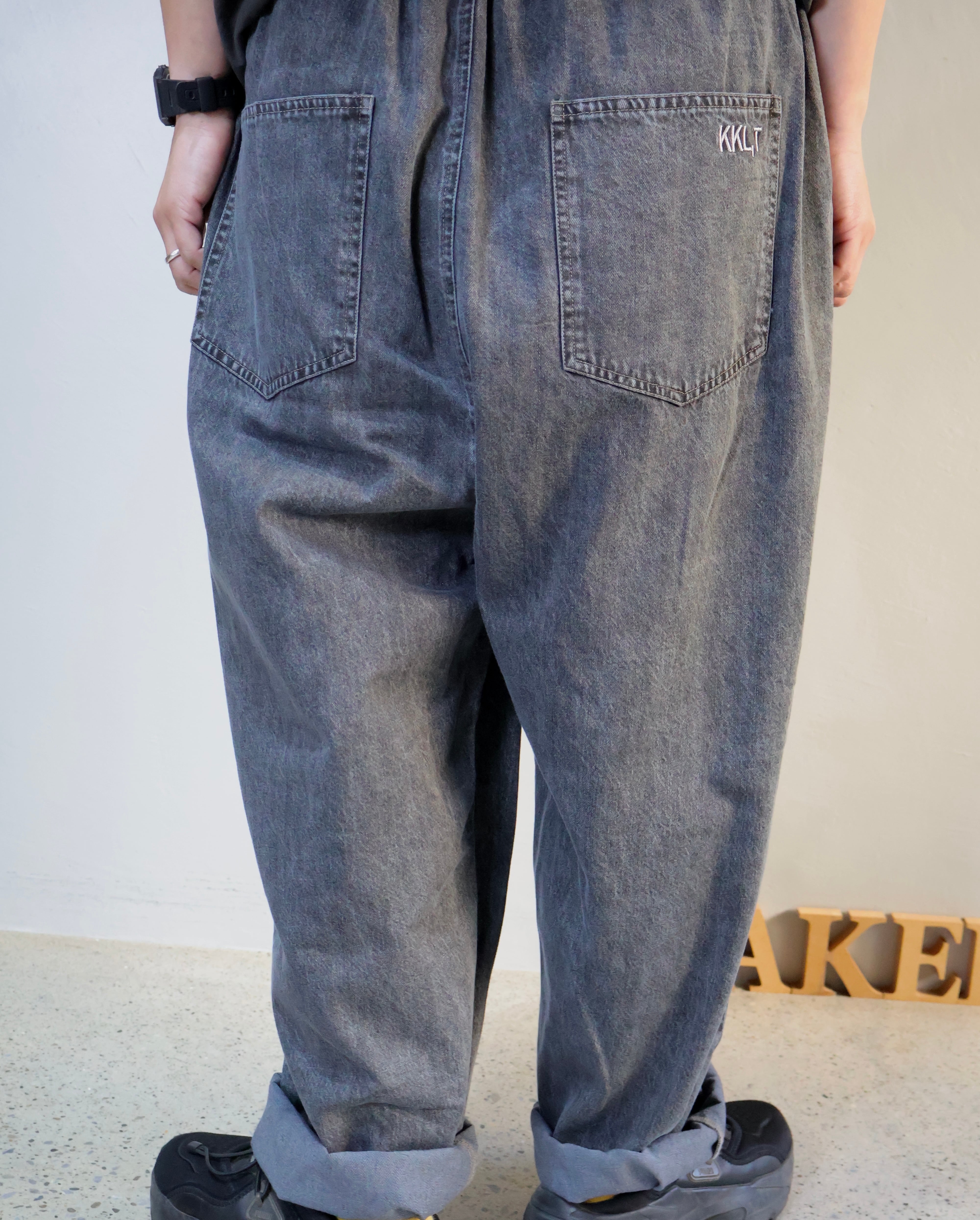 デニムケミカル加工サルエルイージーパンツ【12503-193-20】2025SS