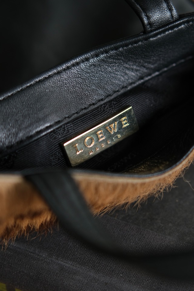 IORI/"LOEWE" 2face mini hand bag/leather × haircalf