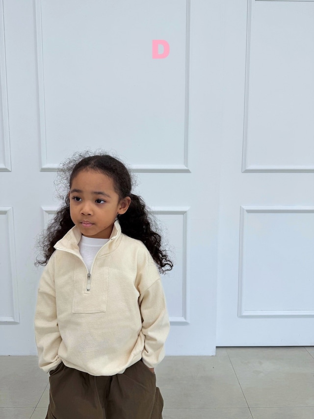 【取寄】dress monster|cube half zip (cream)|キューブハーフジップ(クリーム)|S-JS(1-5号)|kids&jr|26 autumn