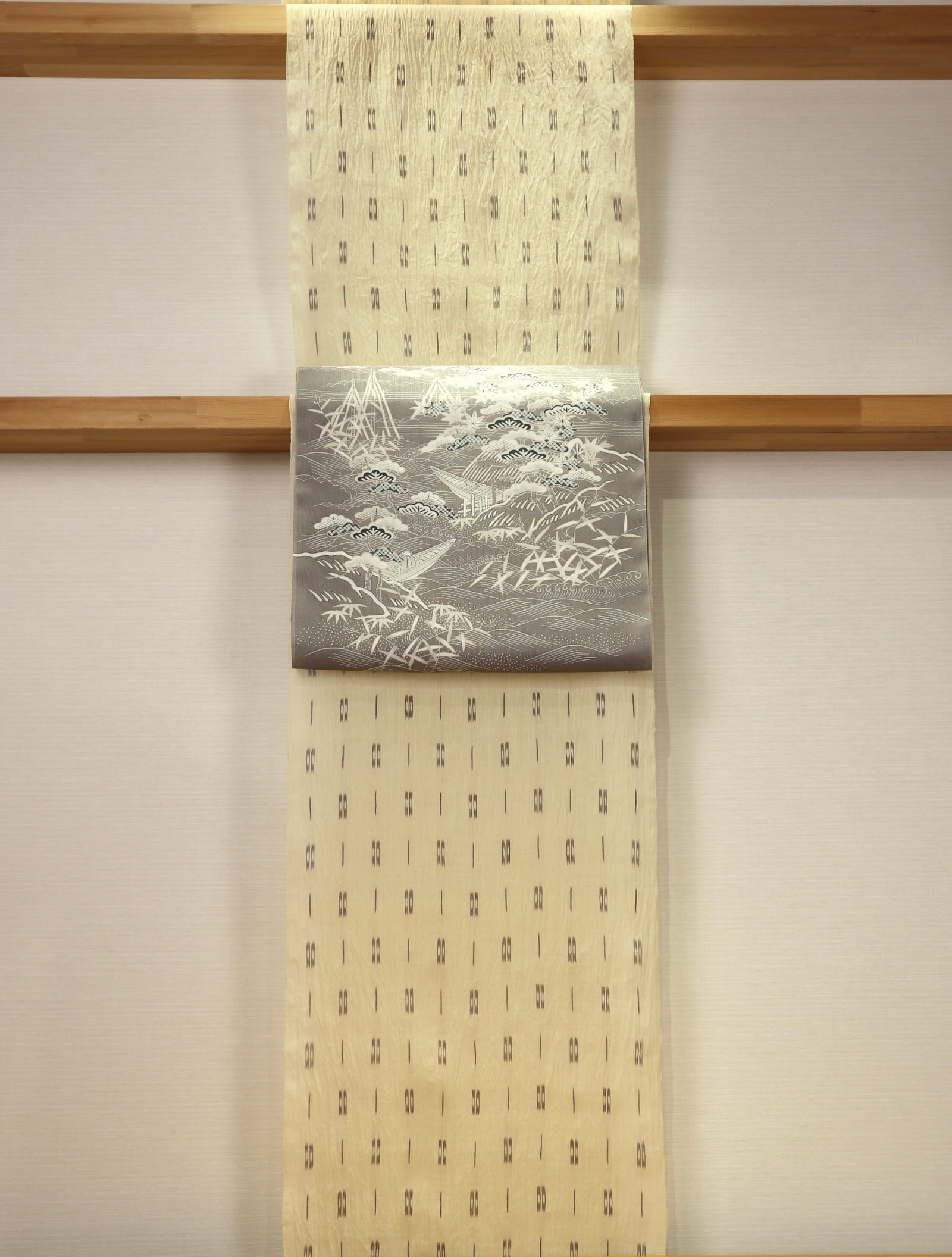 反物】本場小千谷縮 手織り クリーム | きもののここち 透佳