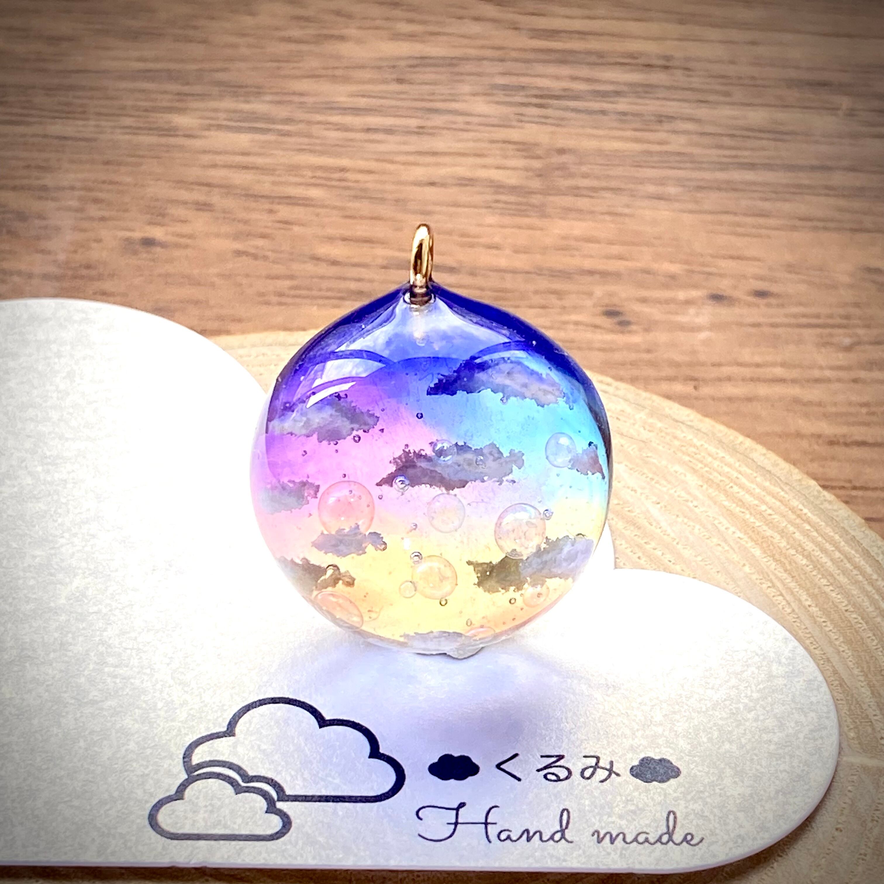 半球の雲レジン 夕暮れ空に浮かぶシャボン玉 大きめ H