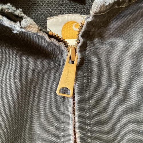 90s Carhartt アクティブジャケット ブラック フェード 無地 USA製 jacket 詳細写真4