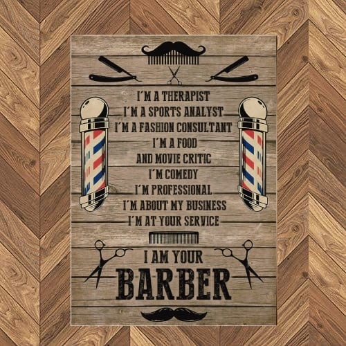 No.34アメリカンbarberポスター額縁有リーゼント 50dea3a7275b7dc10e8856baf9ea23
