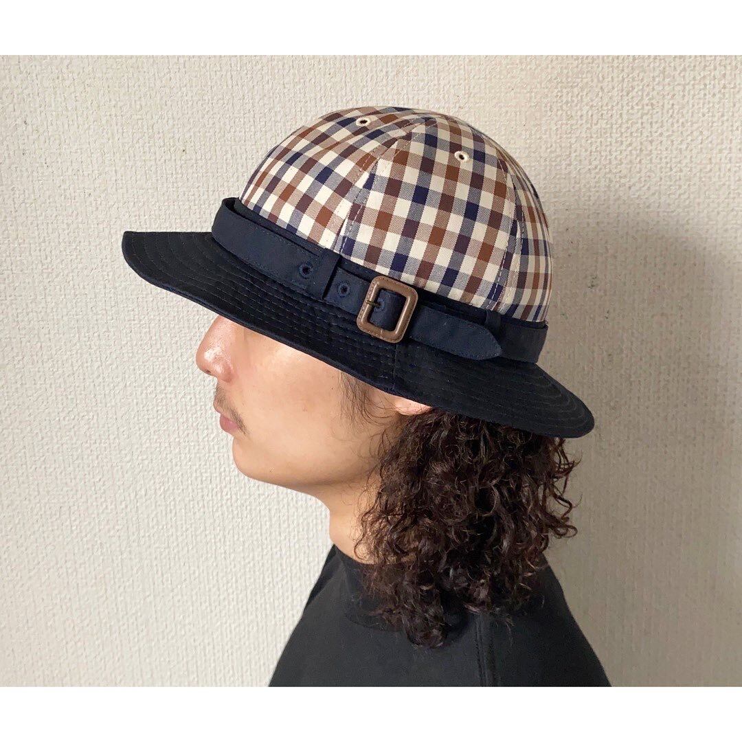 old Aquascutum club check design cotton hat | protocol