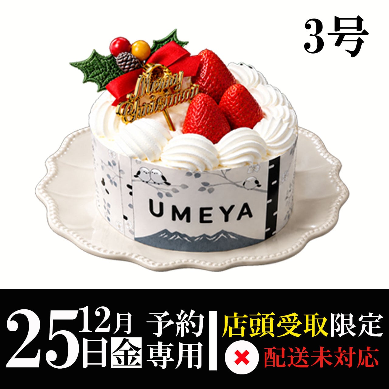 【12月25日(金)専用】ジャージー牛乳生デコレ3号