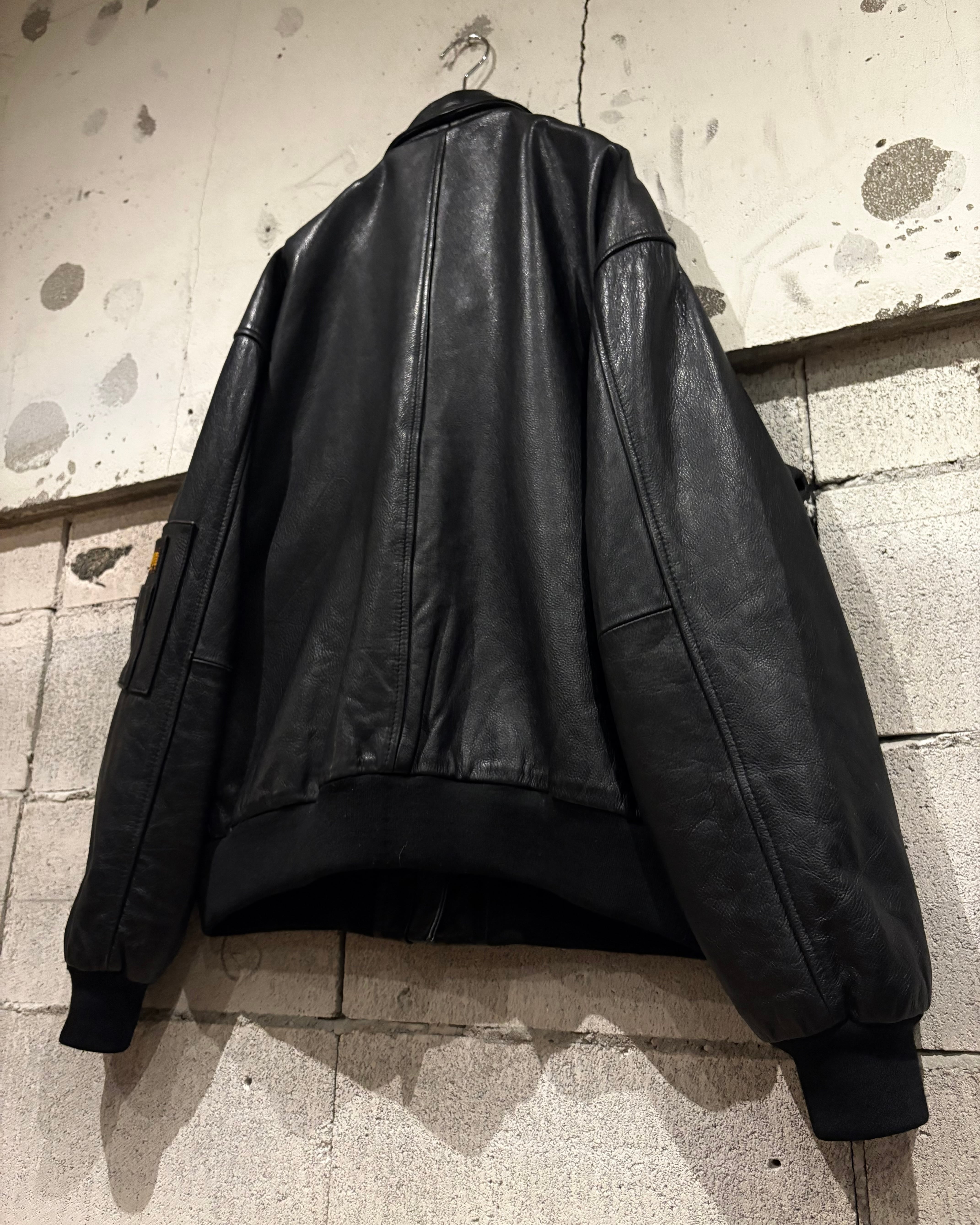 Caka otto】 “Redskins” Flight Detail Vintage Leather Jacket | Caka