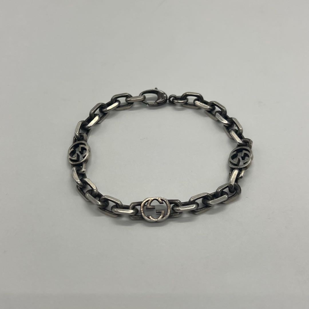 グッチ GUCCI インターロッキングG チェーン ブレスレット Ag925