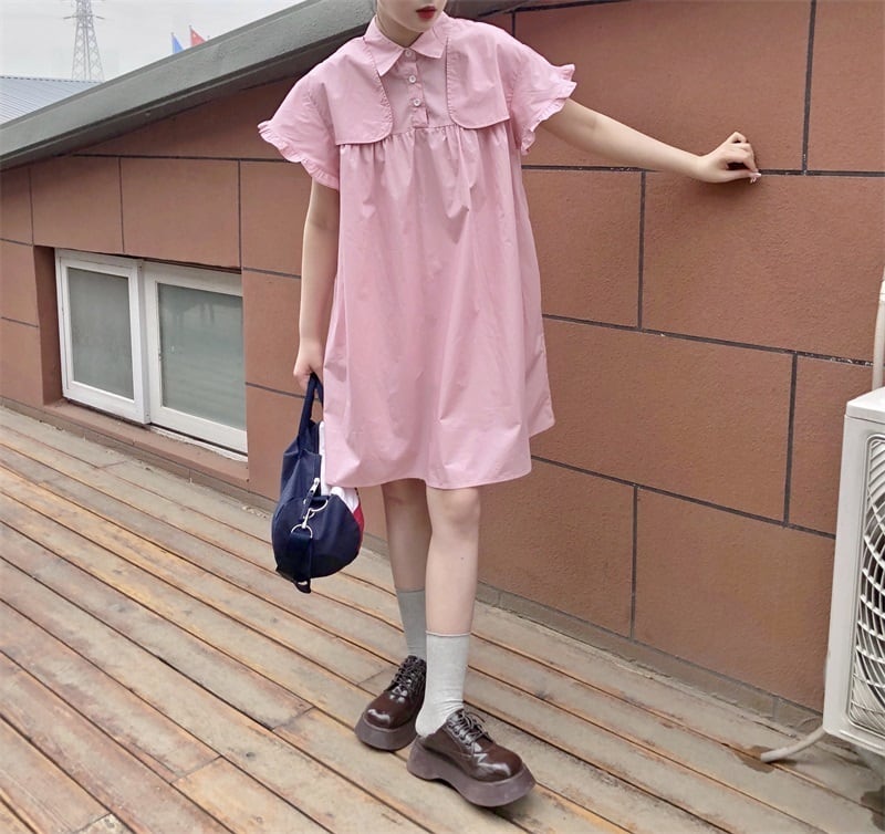 スペシャルオファ ワンピース ミニ スカート リボン 韓国 黒 ピンク M デート 可愛い