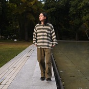 INTERIM / HYPER BIG VISCOSE STRIPE 60s OPEN COLLAR SHIRT