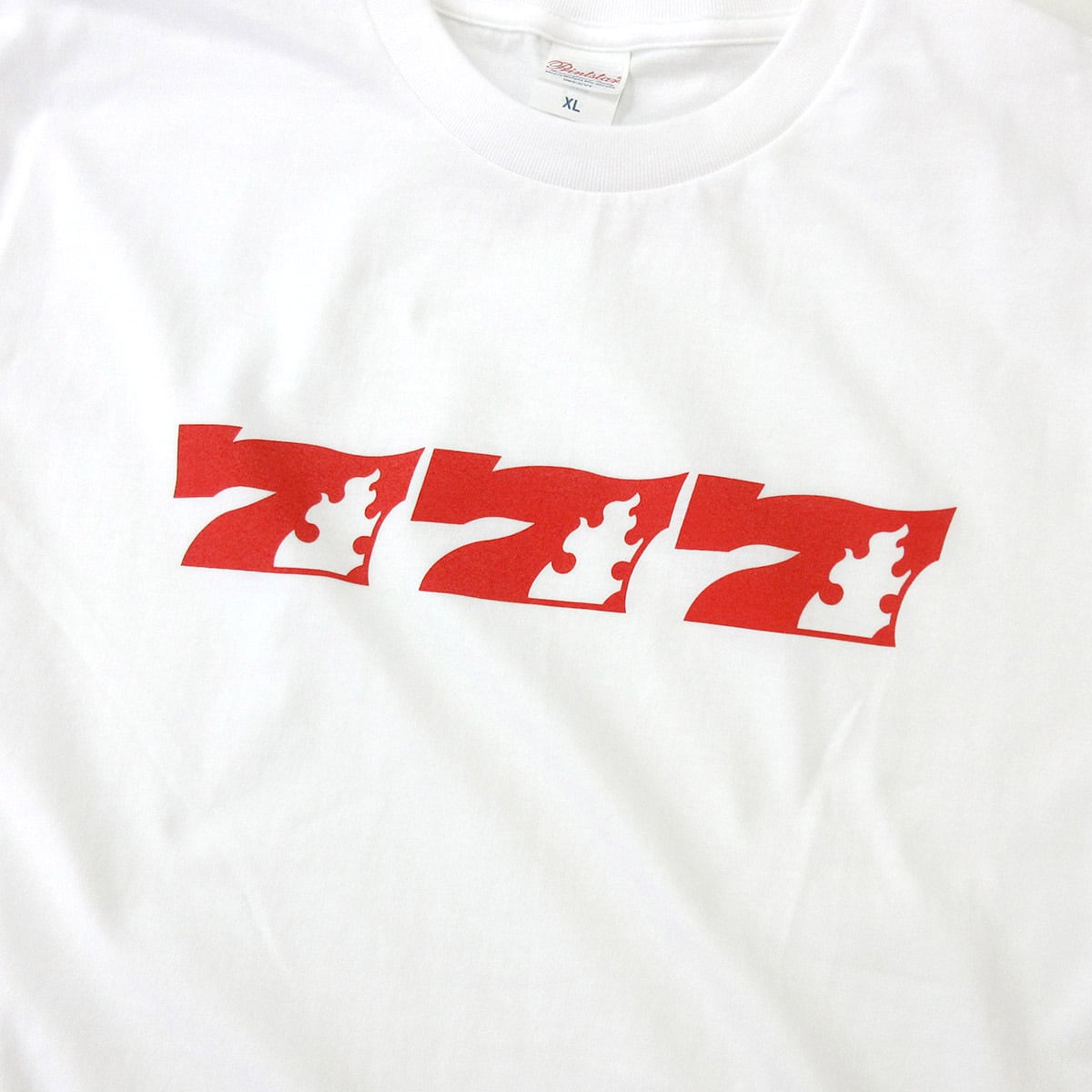 777-炎 おもしろTシャツ OS32 パチスロ パチンコ 必勝 必勝祈願