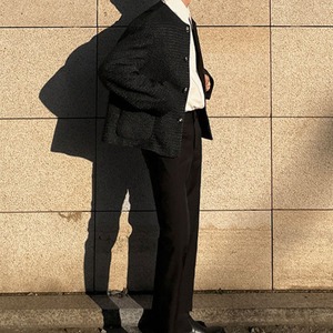 ツイードライクノーカラージャケット　MT0080393