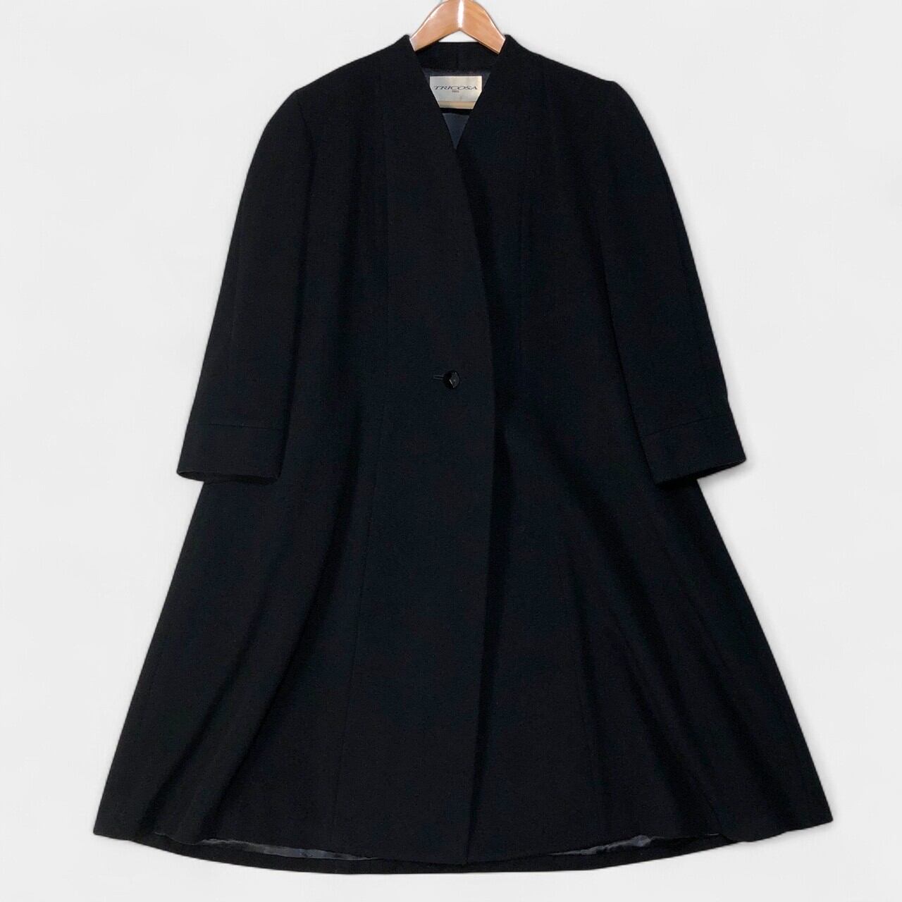 【美品】バーバリーロンドン アンゴラ ロングコート 裏地チェック総柄 比翼 BURBERRY LONDONバーバリー ロンドン 上質アンゴラウール 裏地シャドー