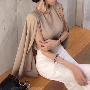 elegant cape top(3color)<t2454>