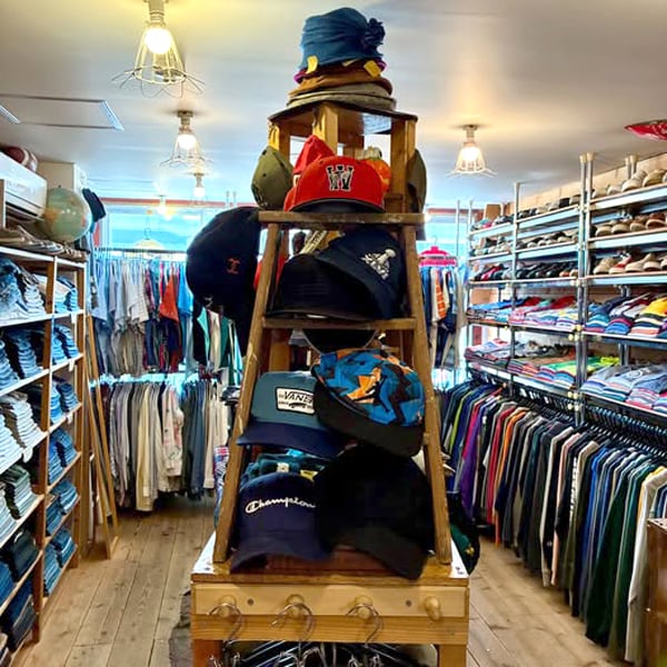 1点物◇バンズVANSスナップバック紺ツートンキャップ帽子USA古着メンズ