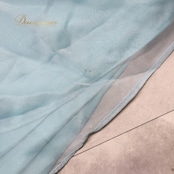 ベリーダンス オリエンタル 衣装 上下セット ブルー系 トップス スカート アーム アーム飾り 腕飾り 水色 花 ラインストーン ビーズ かわいい 明るい キラキラ 華やか ダンス衣装 イベント ステージ 華やか